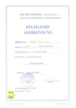 Carola Berufsurkunde